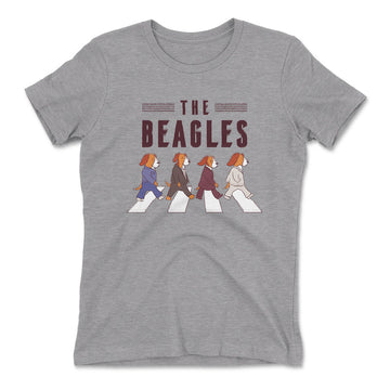 The Beagles Womens T-Shirt in Heather Grey color